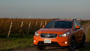 An orange Subaru Crosstrek. The 2021 model is one of the best family SUVs under $25,000, according to KBB.