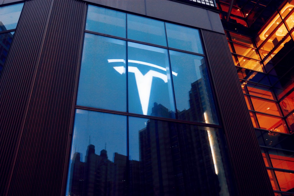 A view of Tesla's flagship store in Shanghai, China