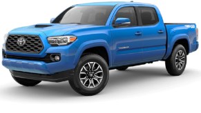A blue Toyota Tacoma; is it safer than the Honda Ridgeline?