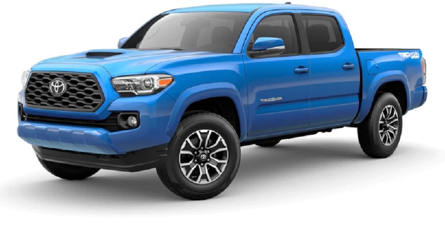 A blue Toyota Tacoma; is it safer than the Honda Ridgeline?