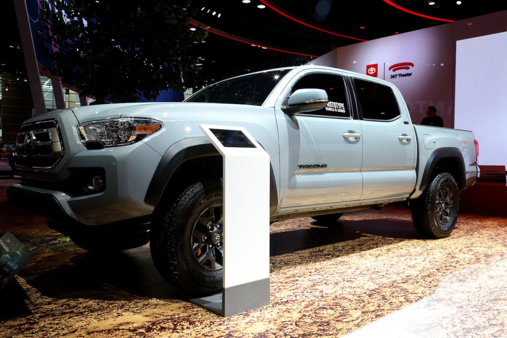 Pictured is a Toyota Tacoma, one of the most reliable midsize pickups according to iSeeCars.