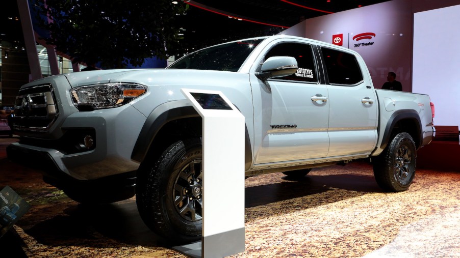 Pictured is a Toyota Tacoma, one of the most reliable midsize pickups according to iSeeCars.
