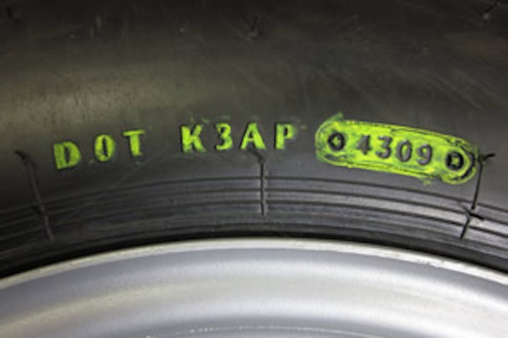 DOT numbers on an RV tire