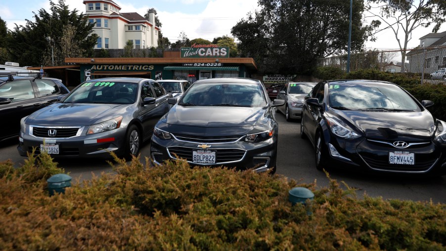 Used cars sit on the sales lot at Autometrics Quality Used Cars