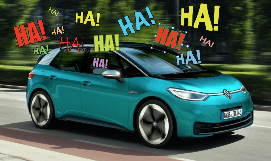Volkswagen "Voltswagen" ha ha joke