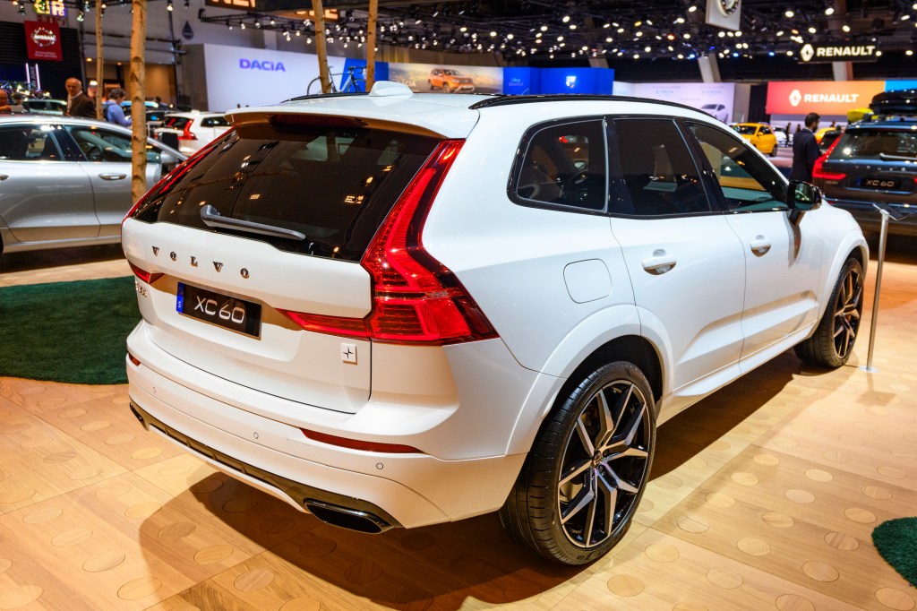 Volvo XC60 crossover SUV car on display at Brussels Expo