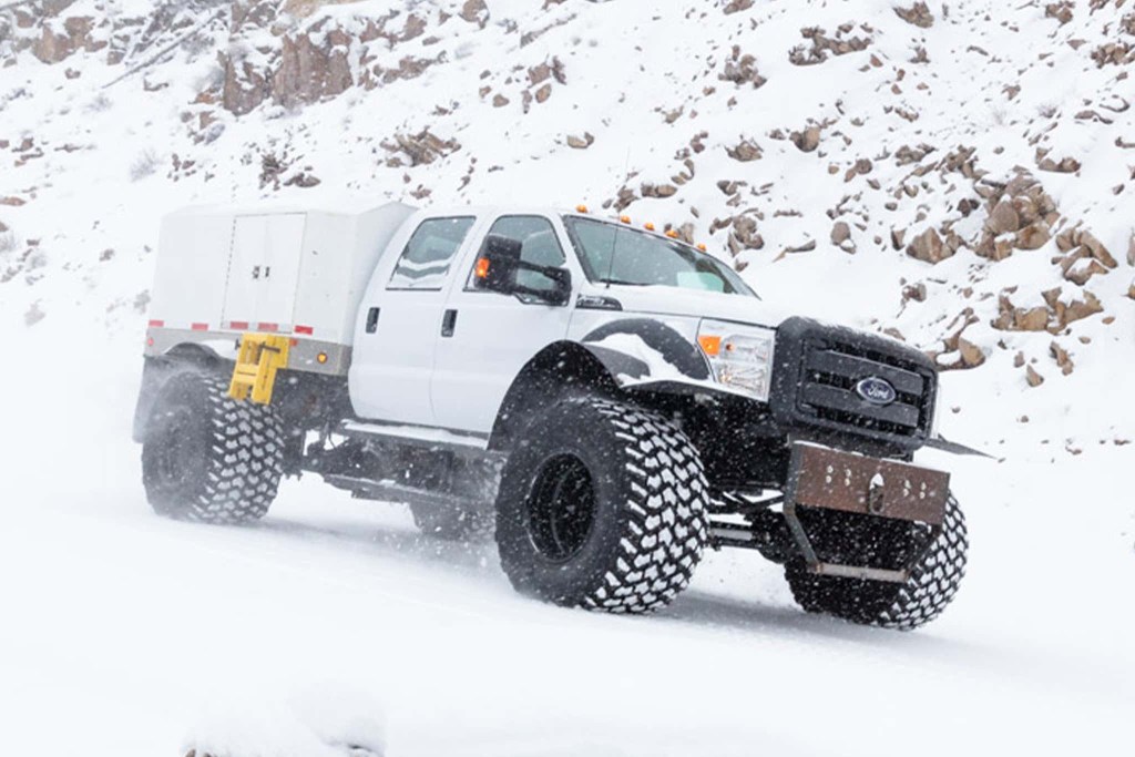 Yellowstone National Park Ford F-550 Super Duty mail truck in the snow