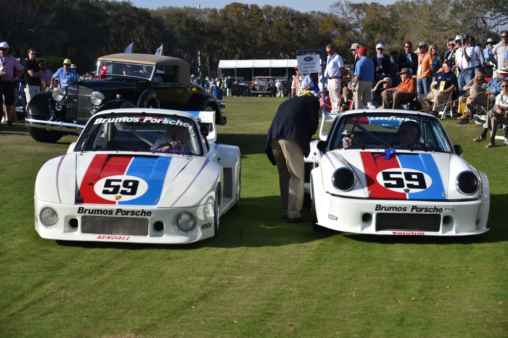 Two Porsche AG Brumos race vehicles during the 2017 Amelia Island Concours d'Elegance