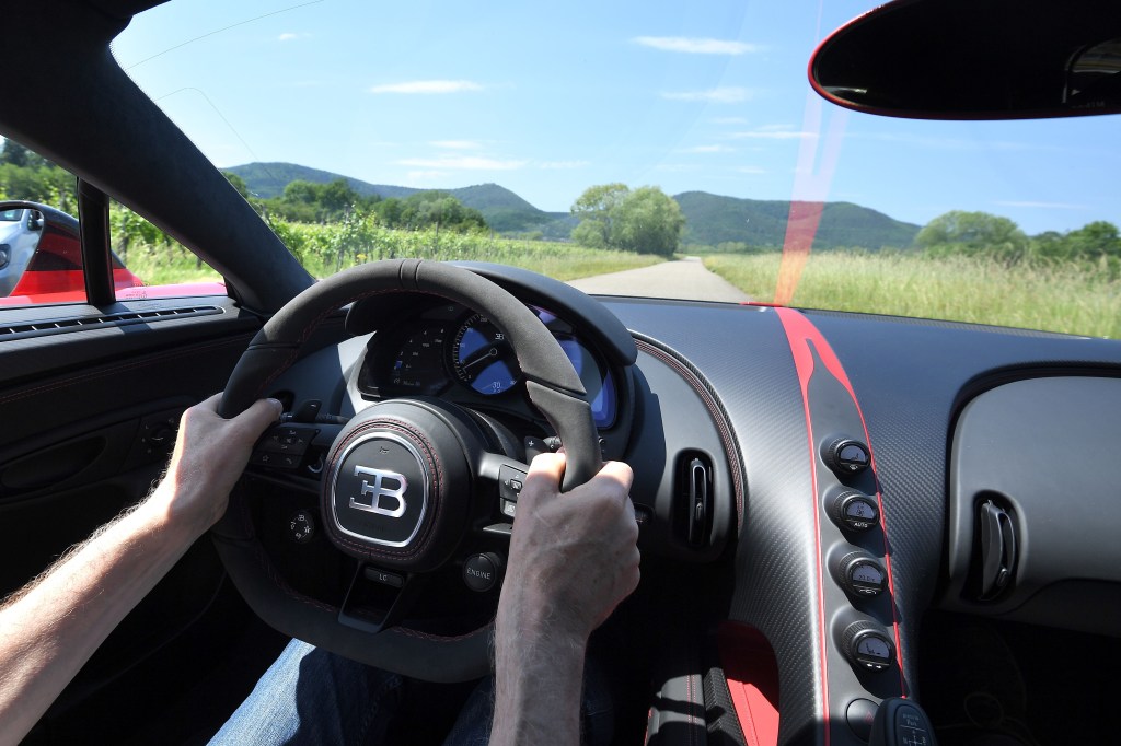 A river steers a Bugatti Chiron