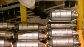 A cart full of catalytic converters