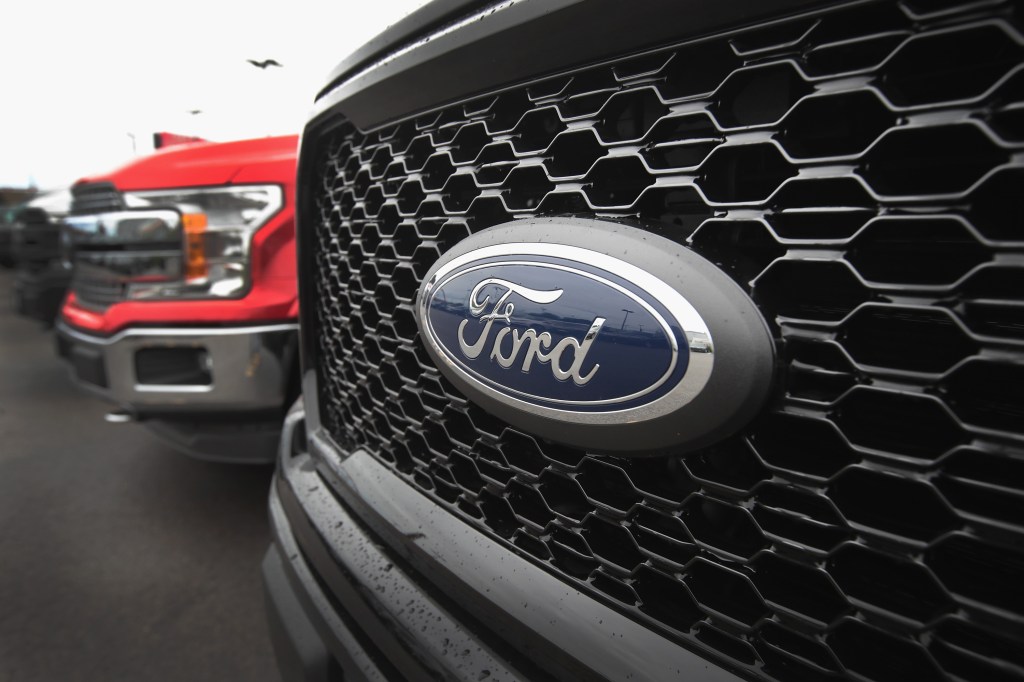Ford F-150 grille and badge up close