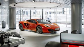 A volcanic orange mclaren mp4-12c