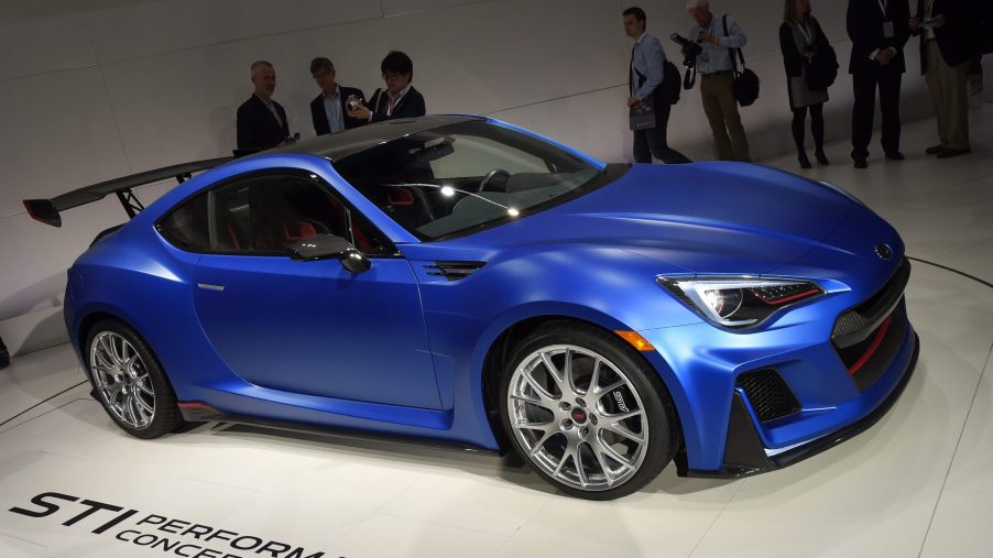 Modded blue Subaru BRZ. Be mindful that car mods can affect your standing with your car insurance provider.