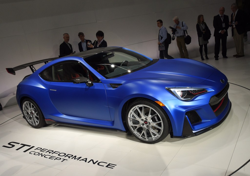 This modded Blue Subaru BRZ at the NY Auto Show is a good example of something that might get you in trouble with your car insurance provider.