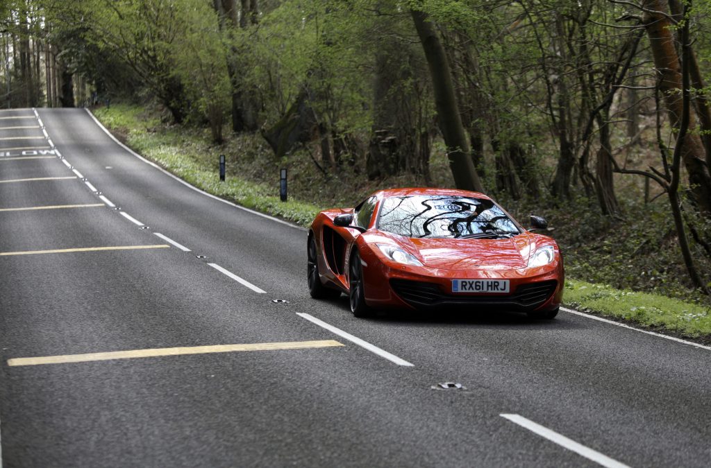 A volcanic orange mclaren mp4-12c