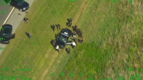 Overhead view of a stolen cop car in Cocoa, Florida