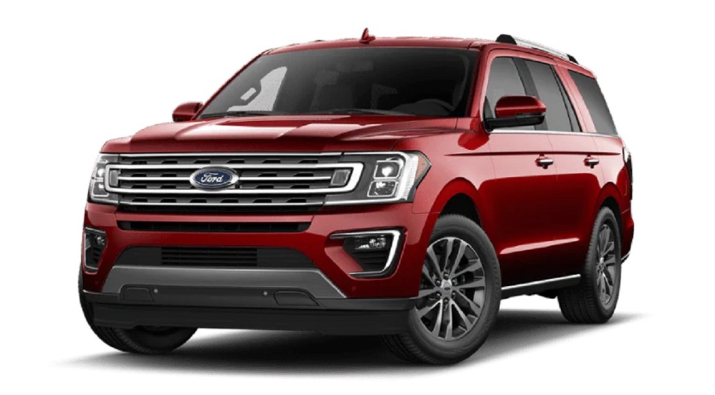 A red 2021 Ford Expedition.