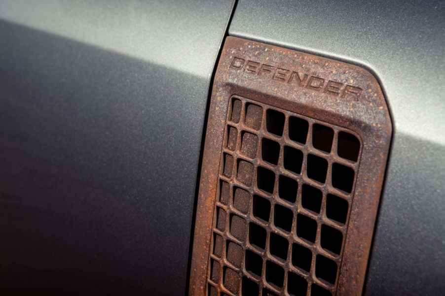 NVRD coachbuilders added rusted panels to a 2021 Land Rover Defender