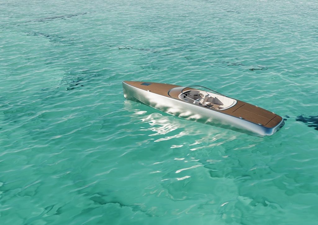 the new Sarvo 37 electric boat might be the most beautiful boat ever made. It is made of polished aluminum, wood and leather.