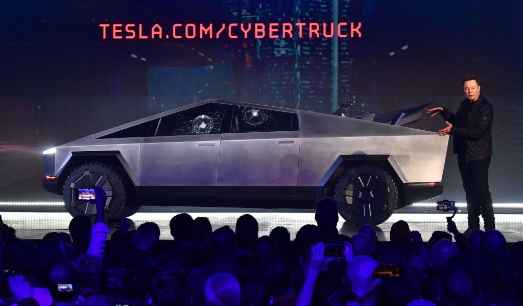Tesla Cybertruck on display