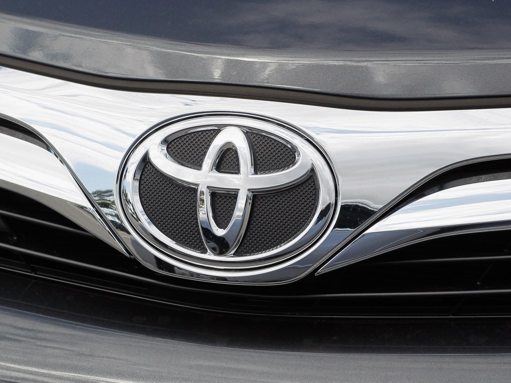 A Toyota emblem on a front grille