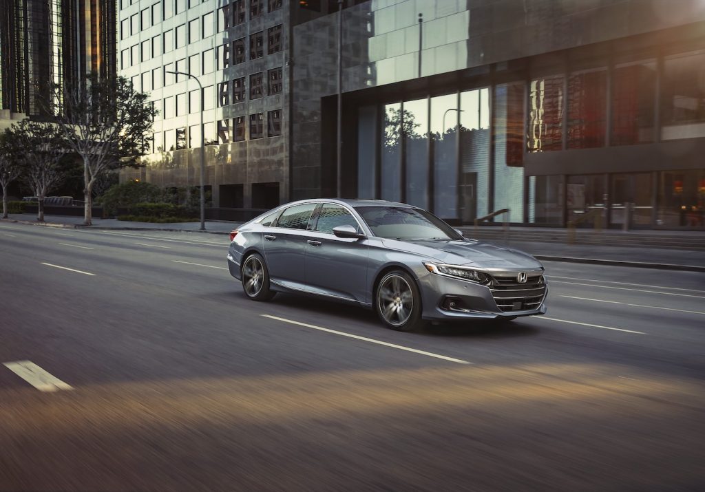 A grey 2021 Honda Accord, one of the best road trip cars