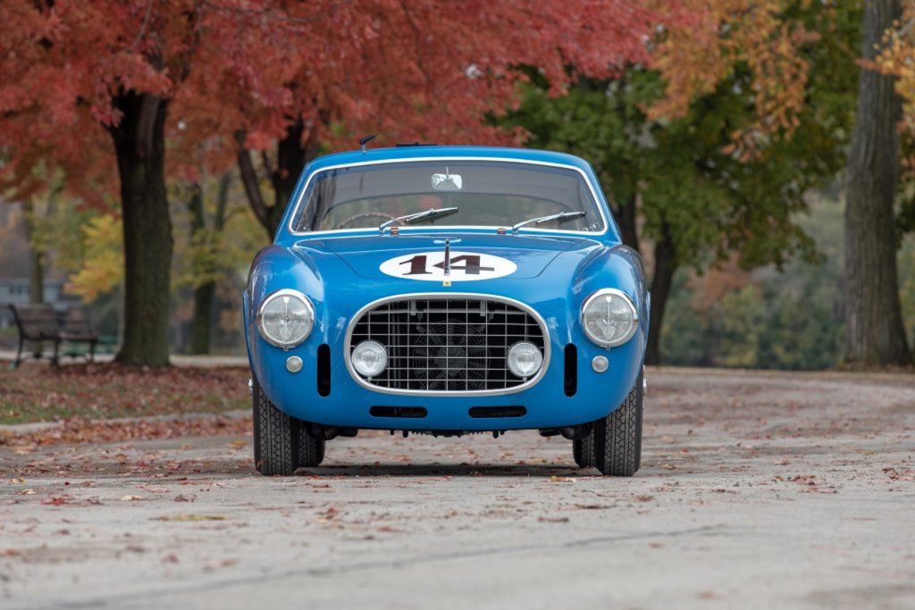 An image of a Ferrari 340 America parked outdoors.