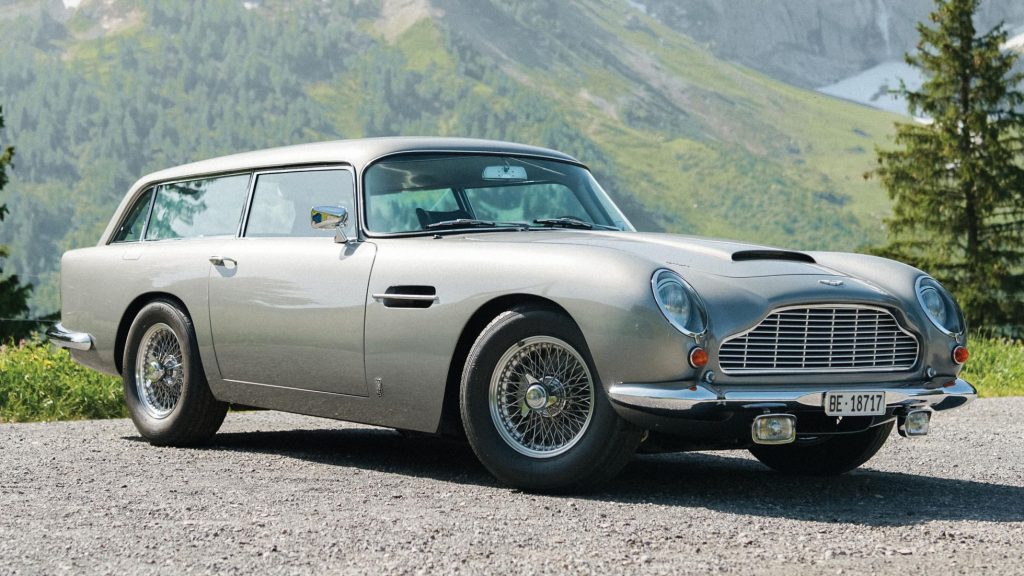 The front of the silver DB5 shooting brake