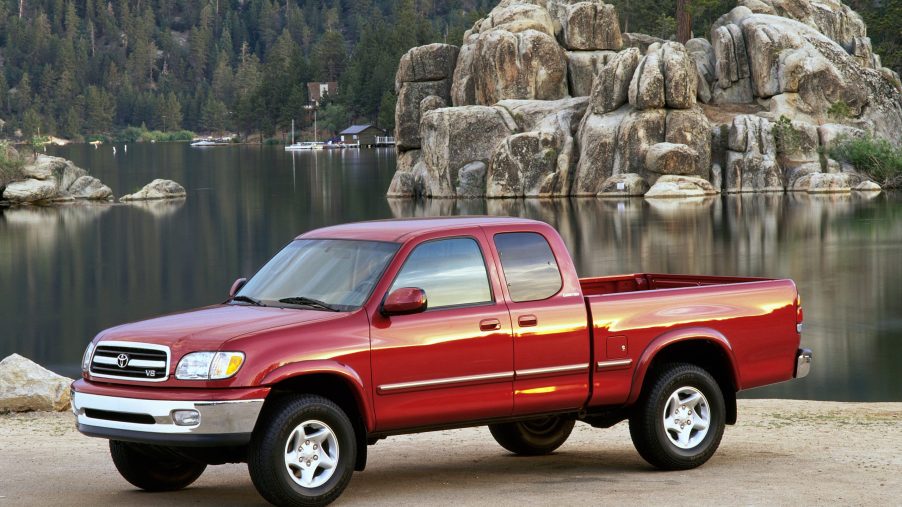 A red 1999 Toyota Tundra