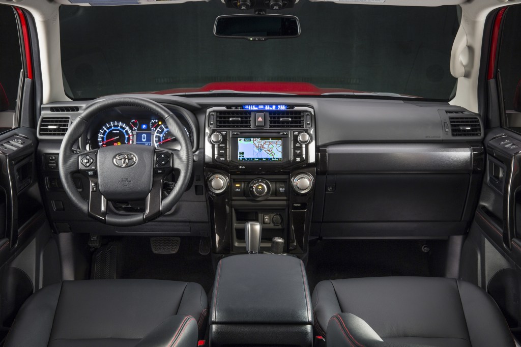 The interior of the 5th gen 4Runner, with navigation