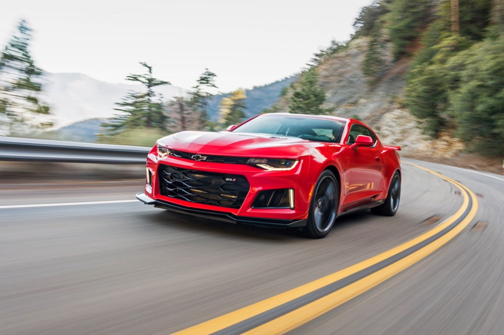 A red 2018 Chevy Camaro, one of the best used sports cars for summer