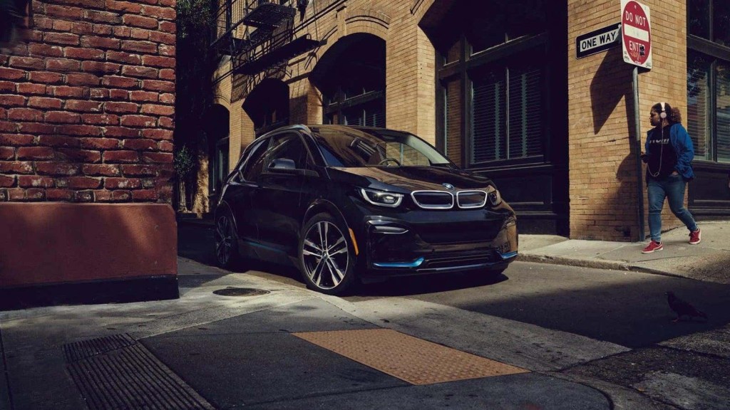 2020 BMW i3 in front of brick building