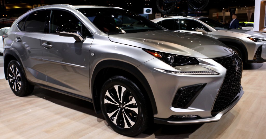 A silver 2020 Lexus NX 300 on display at the 112th Annual Chicago Auto Show at McCormick Place in Chicago, Illinois on February 7, 2020.