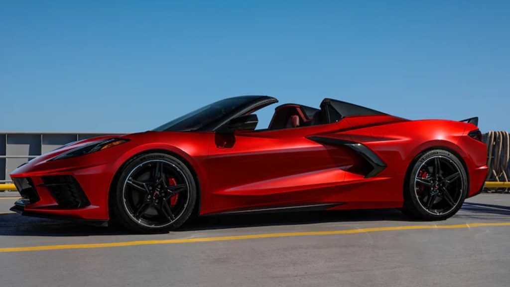 A red 2021 Chevrolet Corvette.
