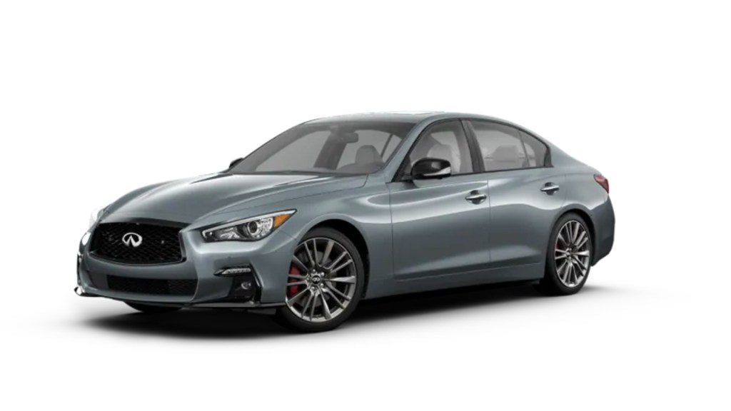 A gray 2021 Infiniti Q50.