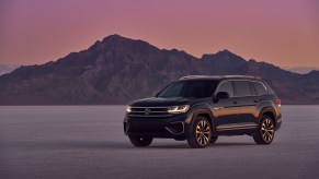 A black 2021 Volkswagen Atlas midsize SUV which the rumored Volkswagen ID.8 will likely be based on