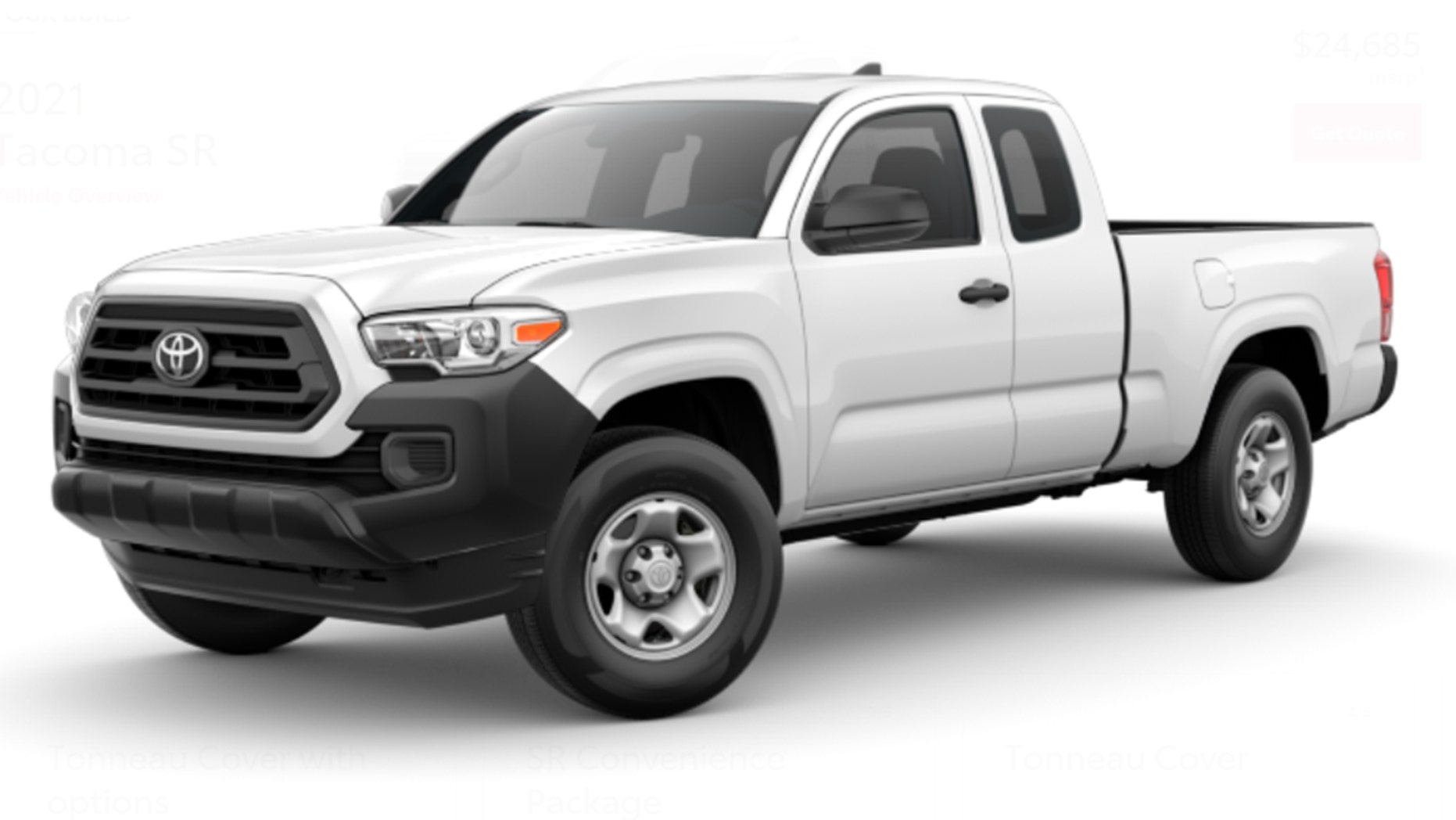 2021 base Toyota Tacoma pickup in fleet white