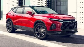 A red 2022 Chevy Blazer with two-tone paint