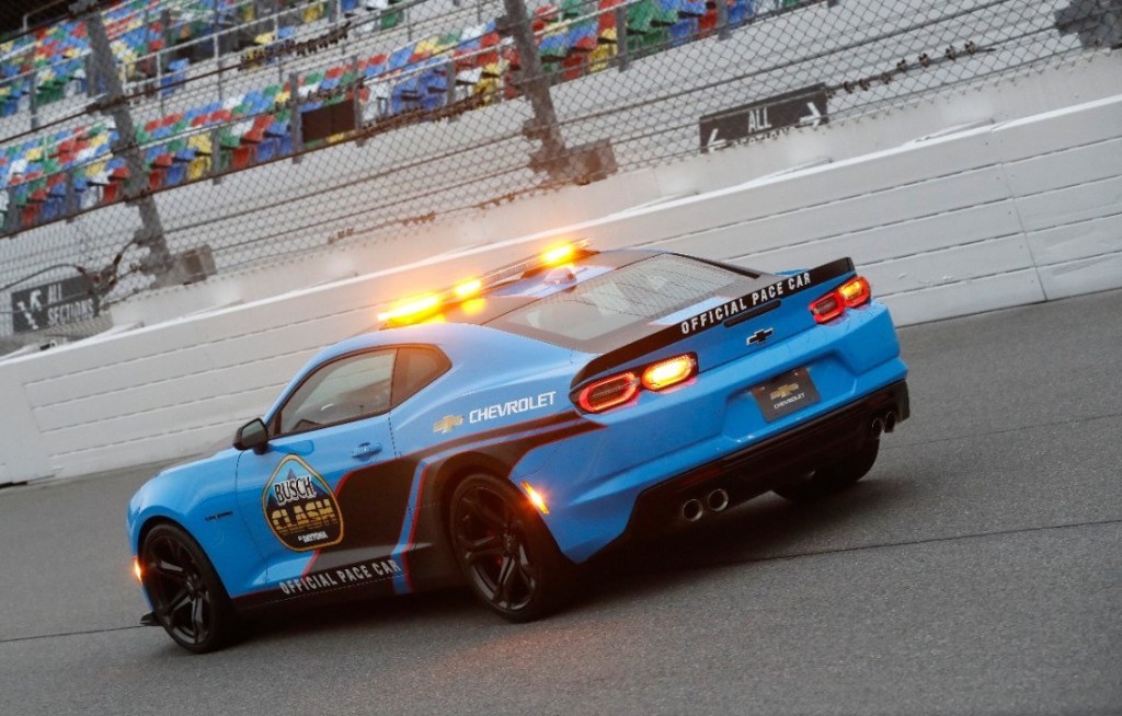 2022 Chevy Camaro pace car in blue