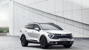 A white 2023 Kia Sportage crossover SUV