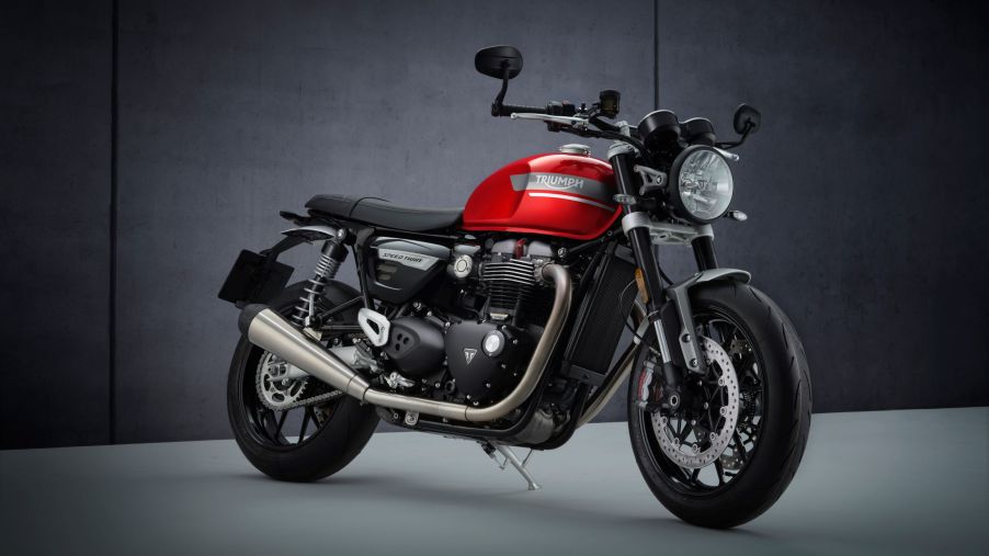 A red-and-black 2022 Triumph Speed Twin