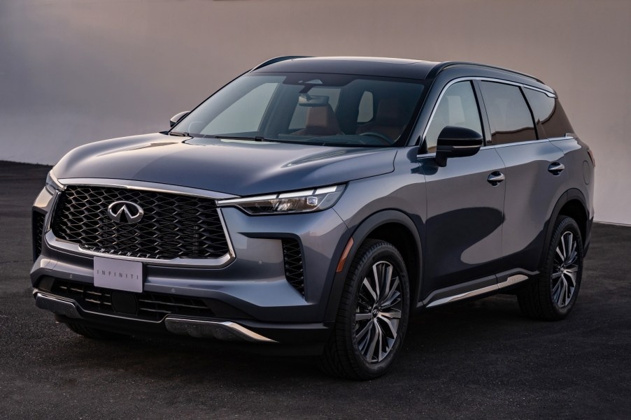 The 2022 Infiniti QX60 parked on display