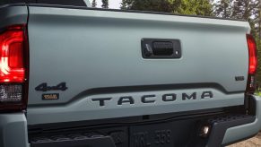 the tailgate of the 2022 Toyota Tacoma Trail Edition pickup truck