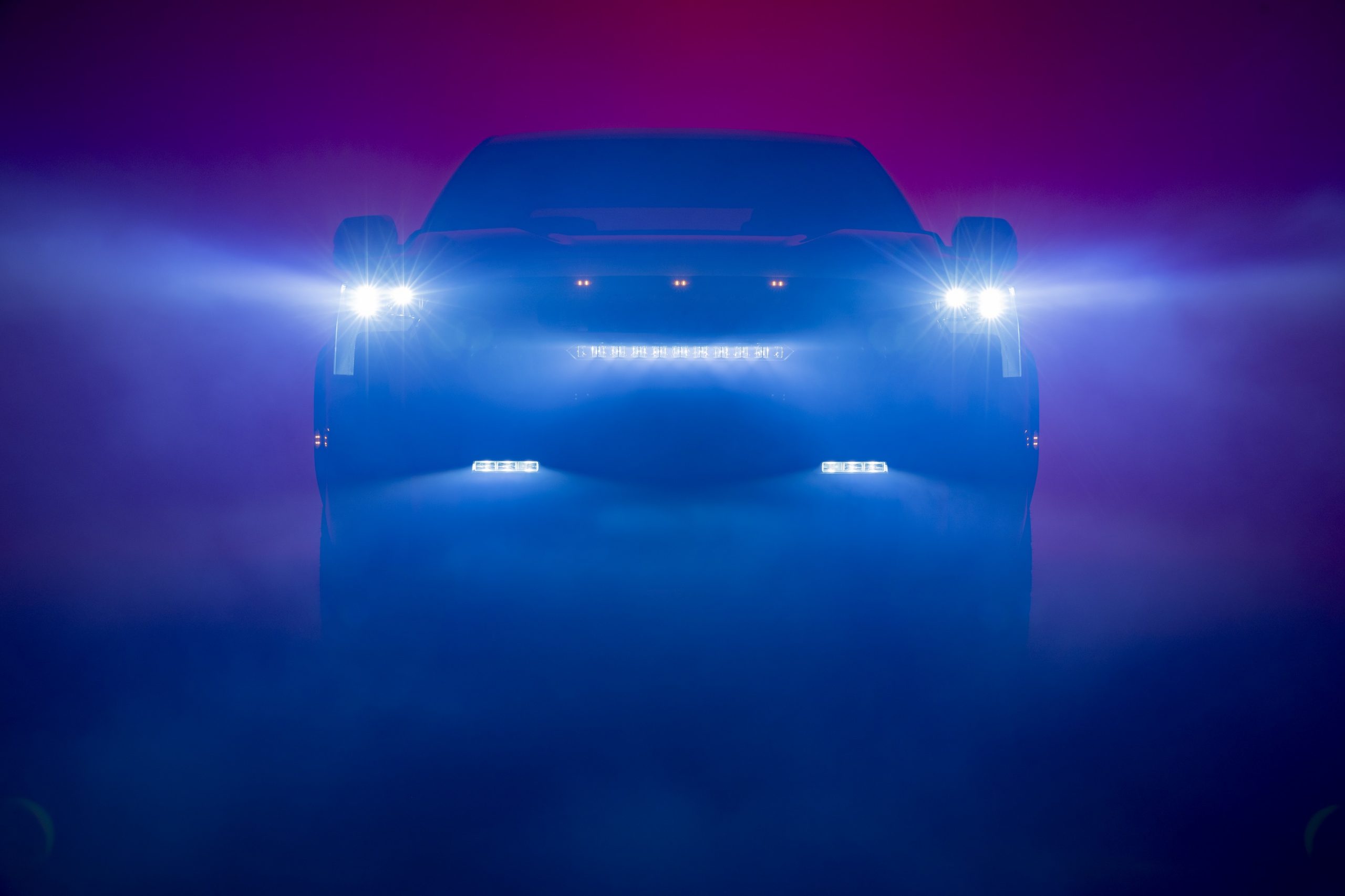 A shadowy teaser image of the new 2022 Toyota Tundra