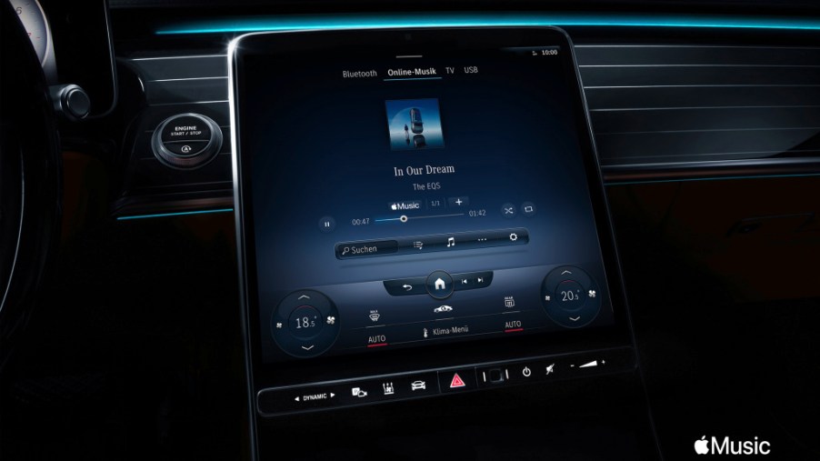 The user interface of Apple Music in the Mercedes-Benz EQS