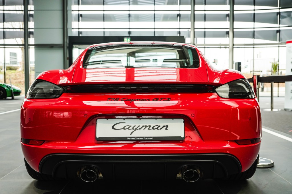 The Porsche 718 Cayman GTS on display