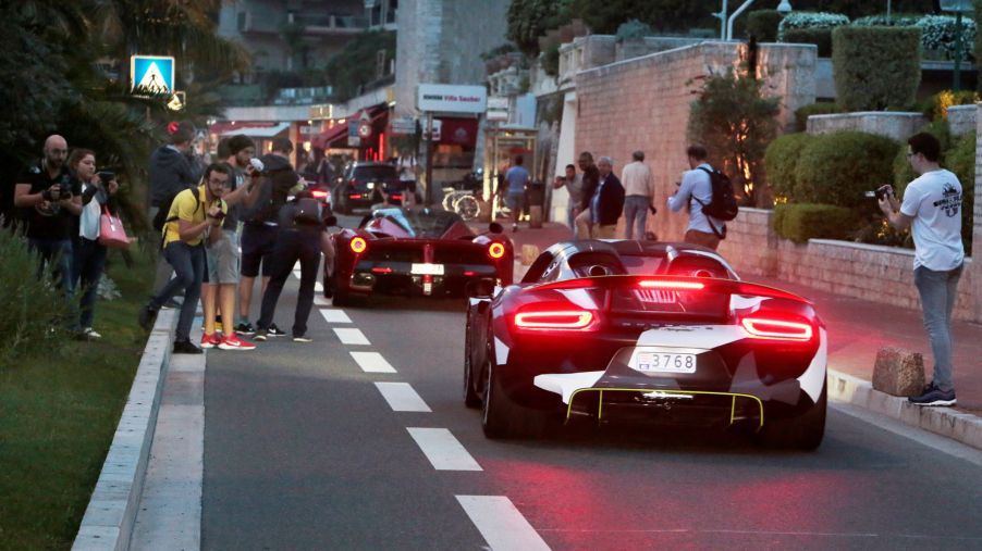 A line of supercars being photographed at Top Marques Monaco 2018