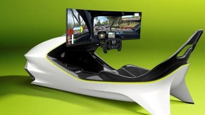 The Aston Martin AMR-C01 racing simulator.