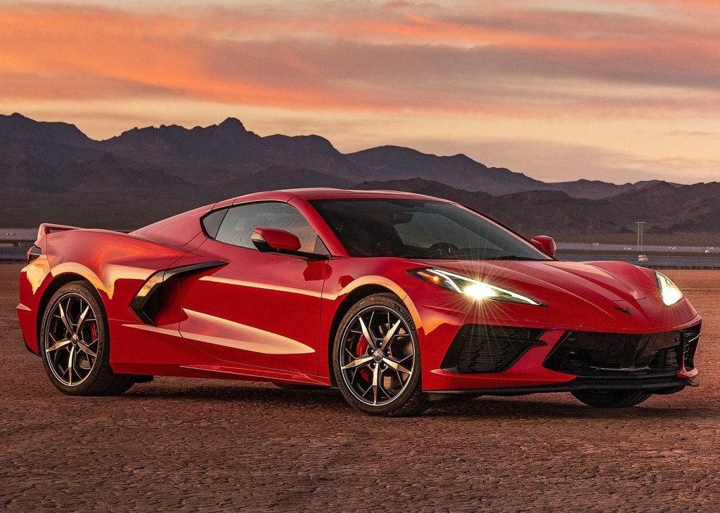 An image of a 2021 Chevrolet Corvette C8 parked outdoors.