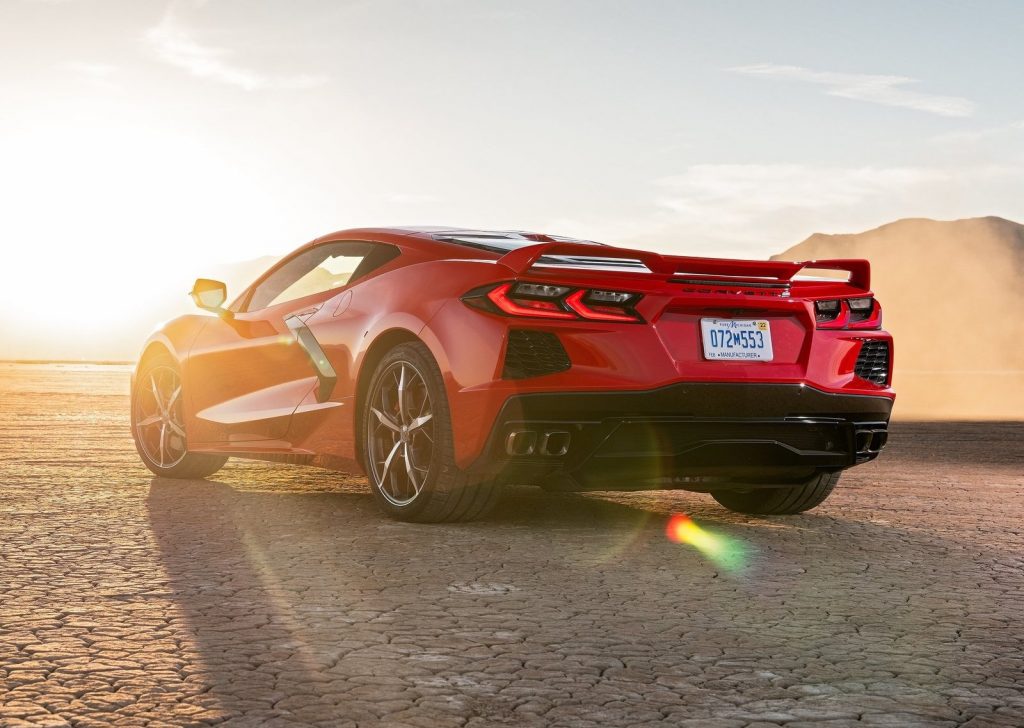 An image of a 2021 Chevrolet Corvette C8 parked outdoors.